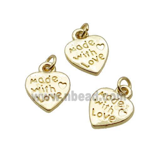 Alloy Heart pendant Made With Love 18K Gold Plated