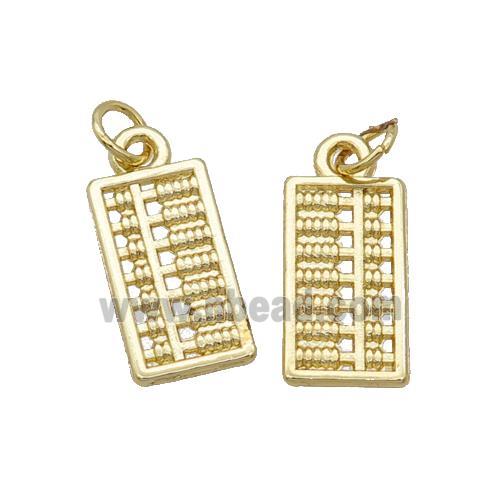 Alloy Abacus Charm Pendant 18K Gold Plated