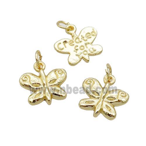 Alloy Butterfly Pendant 18K Gold Plated