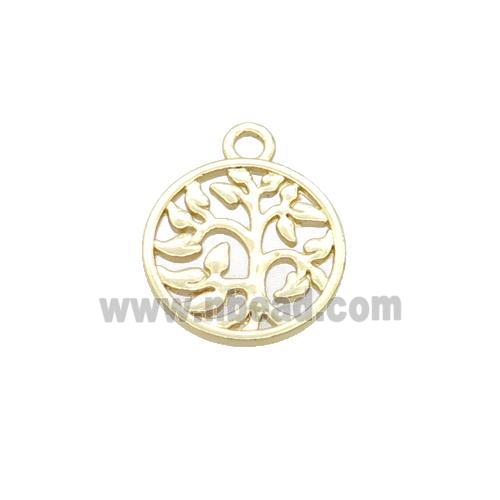 Alloy Tree Of Life Pendant 18K Gold Plated