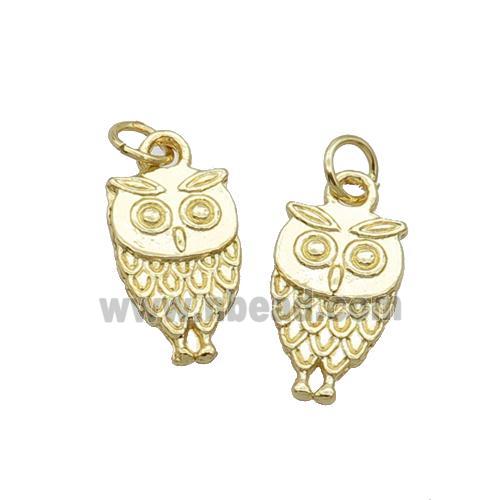 Alloy Owl Charm Pendant 18K Gold Plated