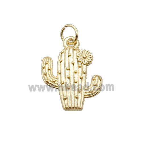 Alloy Cactus Charms Pendant 18K Gold Plated
