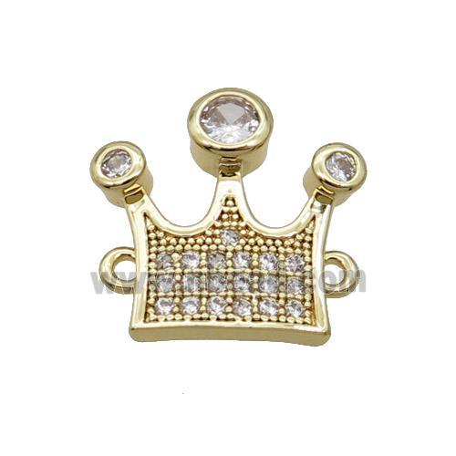Copper Crown Connector Pave Zircon Unfade 18K Gold Plated