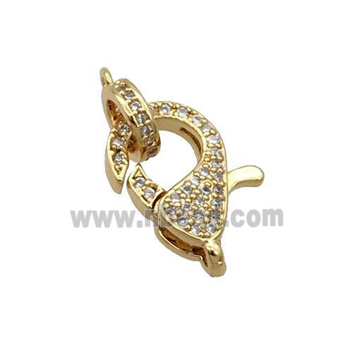 Copper Lobster Clasp Pave Zircon Unfade 18K Gold Plated