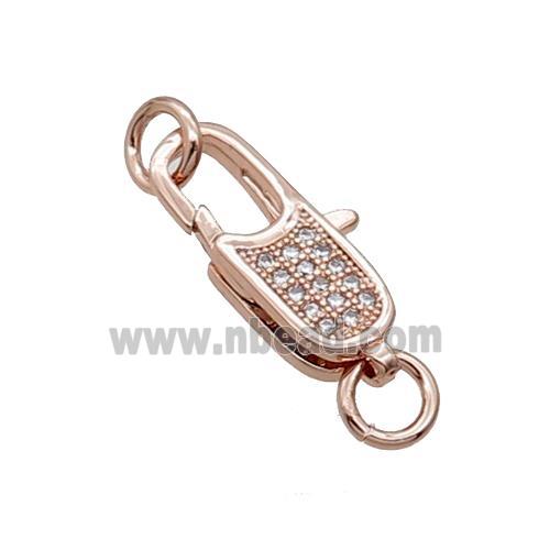 Copper Lobster Clasp Pave Zircon Unfade Rose Gold