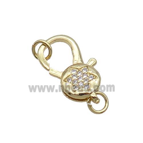 Copper Lobster Clasp Pave Zircon Star Unfade 18K Gold Plated