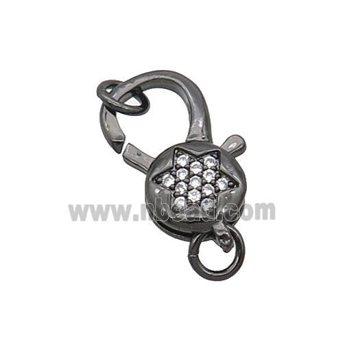 Copper Lobster Clasp Pave Zircon Star Unfade Black Plated