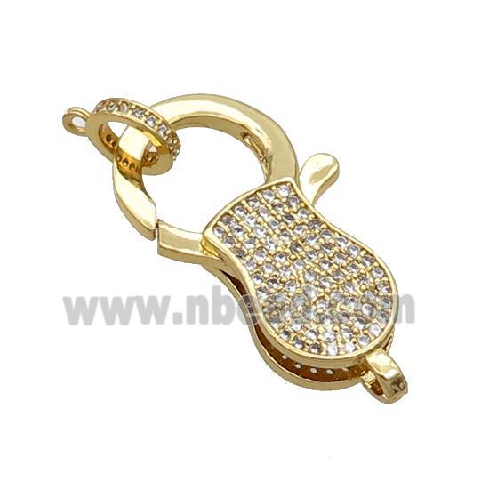 Copper Lobster Clasp Pave Zircon Unfade 18K Gold Plated