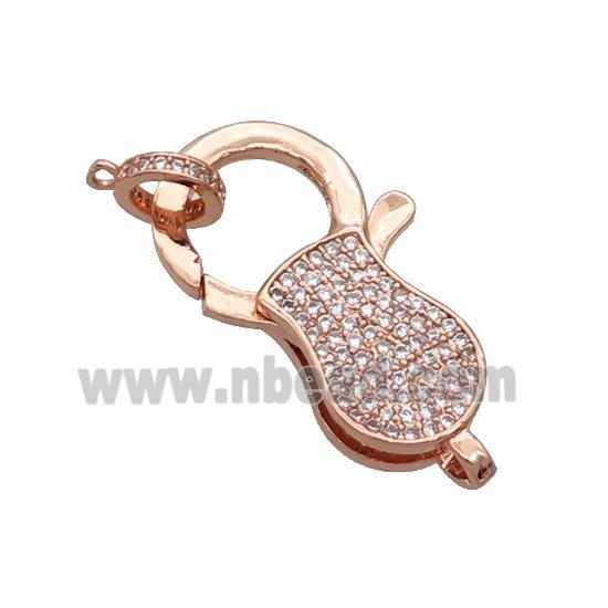 Copper Lobster Clasp Pave Zircon Unfade Rose Gold