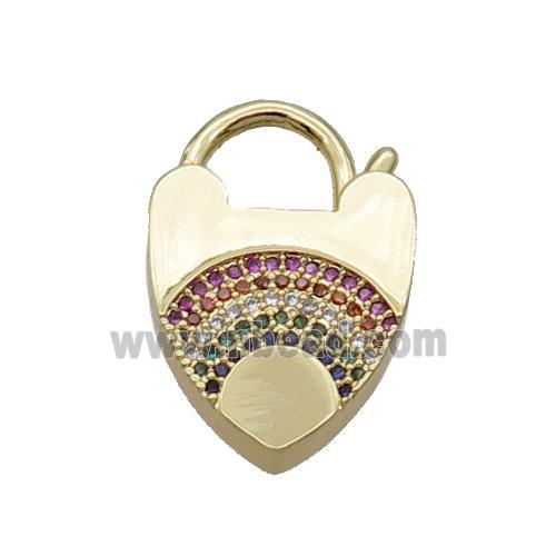 Copper Heart Clasp Pave Zircon Unfade 18K Gold Plated