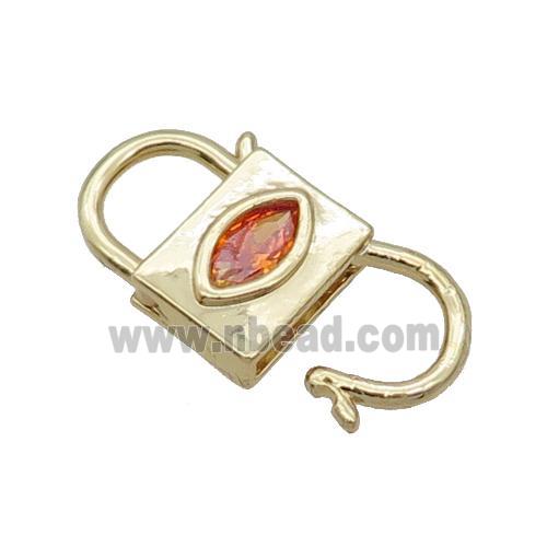 Copper Clasp Pave Zircon Unfade 18K Gold Plated