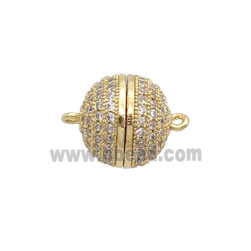 Copper Magnetic Clasp Pave Zircon Unfade 18K Gold Plated