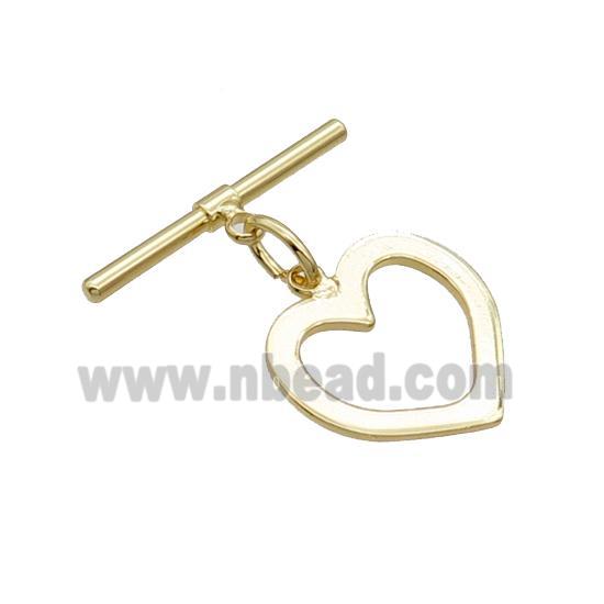 Copper Toggle Clasp Unfade Heart 18K Gold Plated