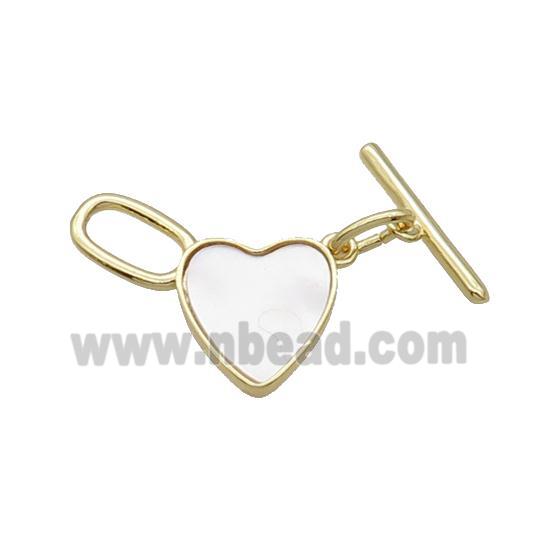 Copper Toggle Clasp Pave Shell Unfade 18K Gold Plated