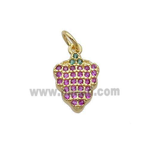 Copper Grapes Pendant Pave Zircon Gold Plated