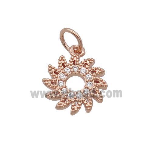 Copper Hotwheels Pendant Pave Zircon Rose Gold