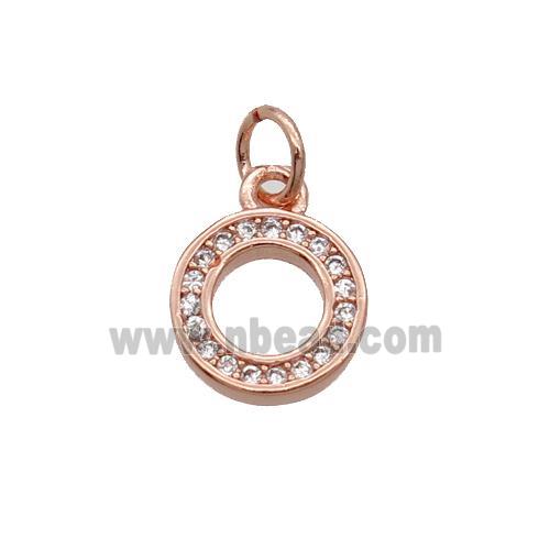 Copper Circle Pendant Pave Zircon Rose Gold
