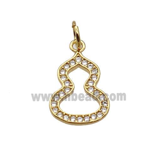 Copper Gourd Pendant Pave Zircon Gold Plated