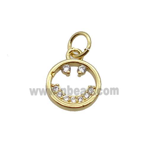 Copper Emojiface Pendant Pave Zircon Gold Plated