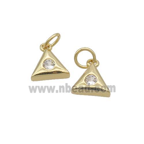 Copper Triangle Pendant Pave Zircon Gold Plated