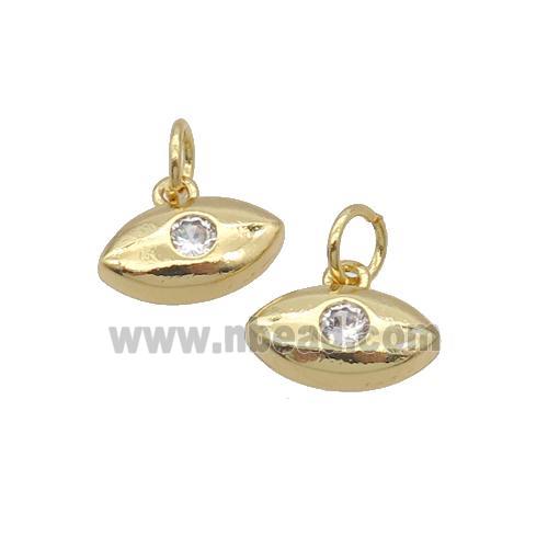 Copper Eye Pendant Pave Zircon Gold Plated
