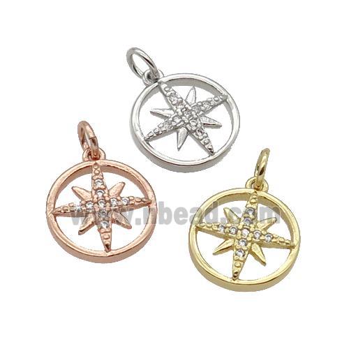 Copper NorthStar Pendant Pave Zircon Mixed