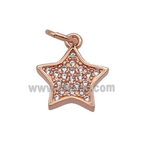 Copper Star Pendant Pave Zircon Rose Gold