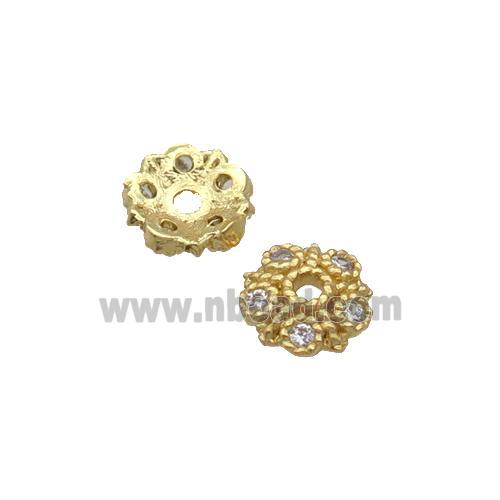 Copper Beadscap Pave Zircon Gold Plated