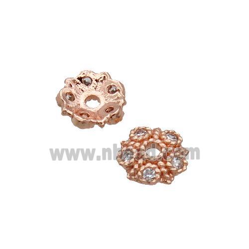 Copper Beadscap Pave Zircon Rose Gold