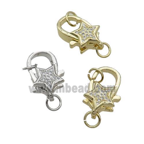Copper Lobster Clasp Pave Zircon Mixed