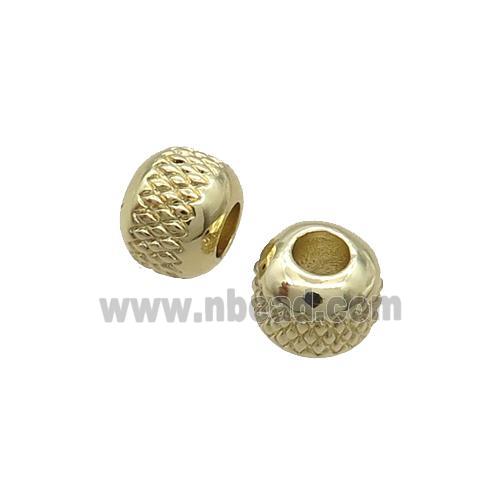 Copper Round Beads Large Hole Gold Plated