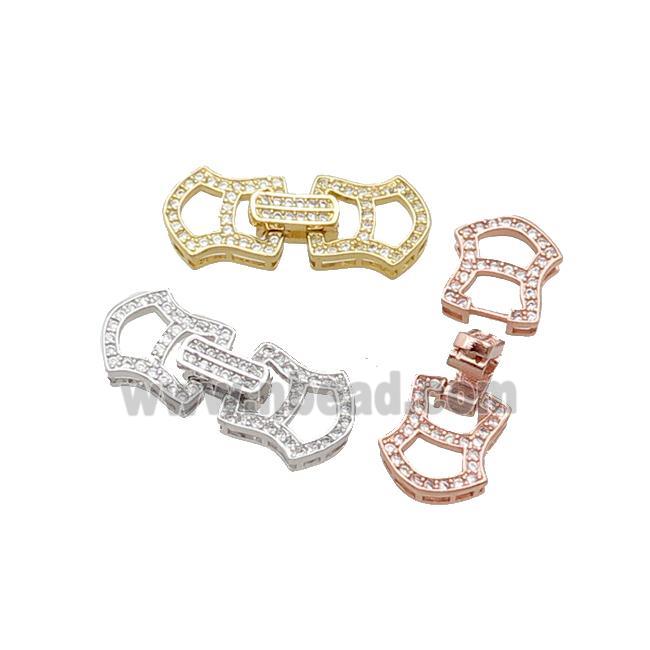 Copper Clasp Pave Zircon Mixed