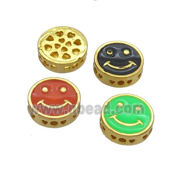 Copper Emoji Beads Enamel Gold Plated Mixed