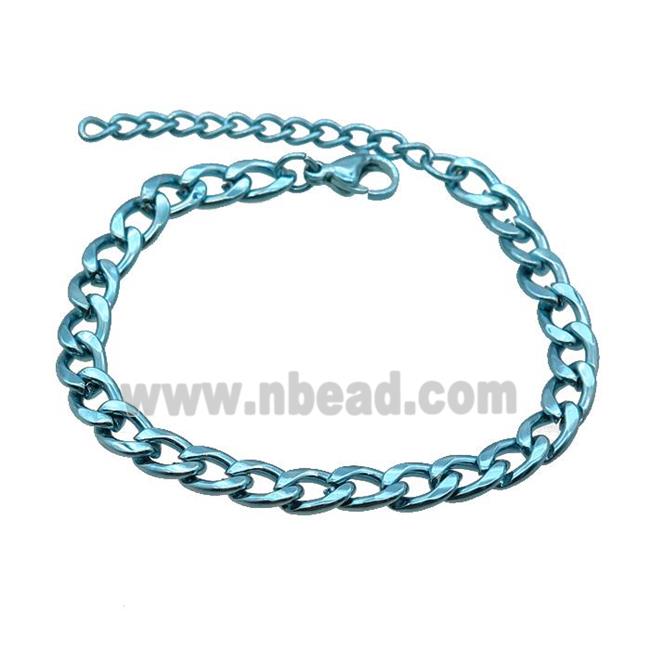 Copper Chain Bracelet PeacockGreen Lacquered