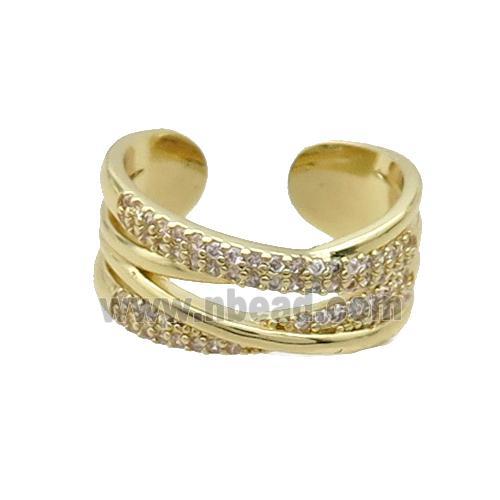Copper Ring Pave Zircon Gold Plated
