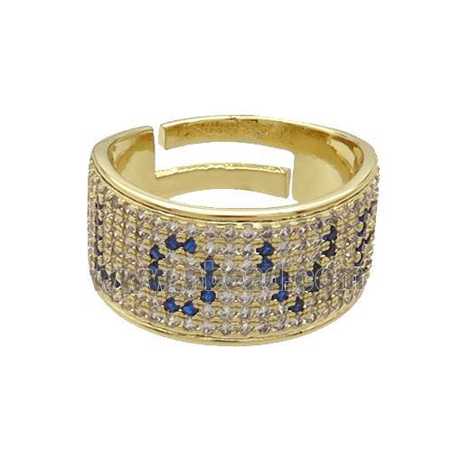Copper Ring Pave Zircon LOVE Gold Plated
