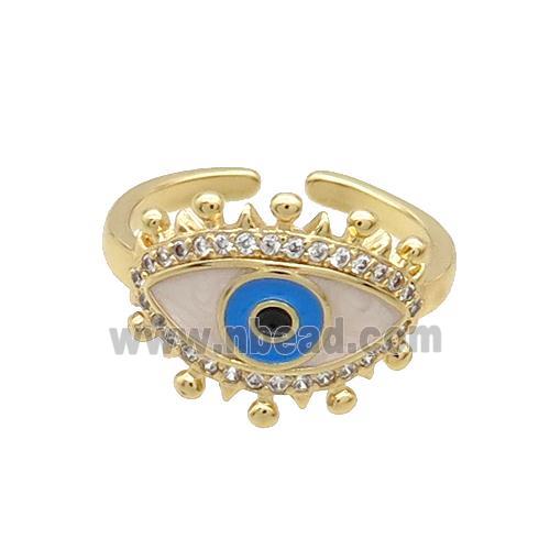 Copper Ring Enamel Evil Eye Gold Plated