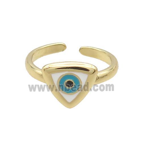 Copper Ring Enamel Evil Eye Gold Plated