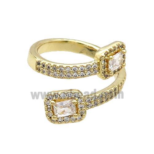Copper Ring Pave Zircon Crystal Gold Plated
