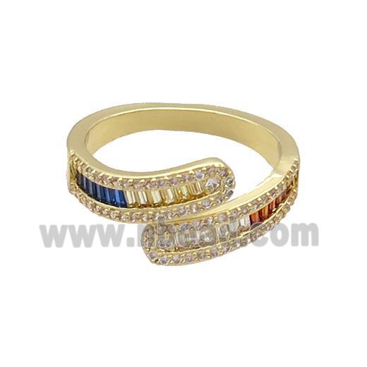 Copper Ring Pave Zircon Gold Plated