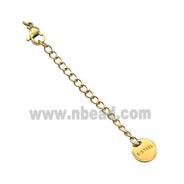 Stainless Steel Necklace Extender Gold Plated