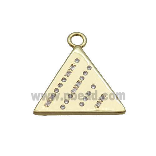 Copper Triangle Pendant Pave Zircon Gold Plated