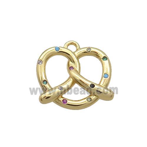 Copper Heart pendant Pave Zircon Gold Plated