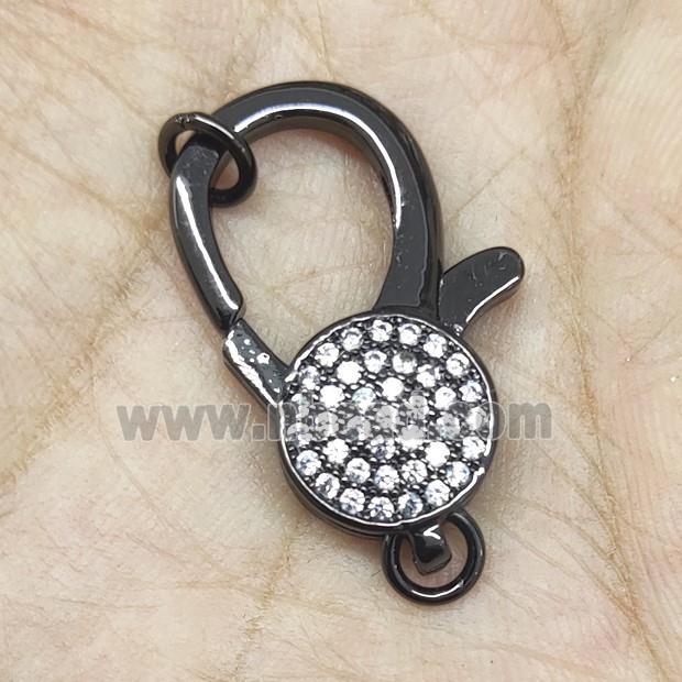 Copper Lobster Clasp Pave Zircon Black Plated