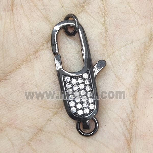 Copper Lobster Clasp Pave Zircon Black Plated