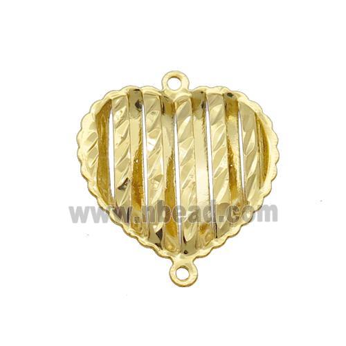 Copper Heart Connector Hollow Gold Plated
