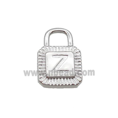 Copper Lock Pendant Z-Letter Platinum Plated