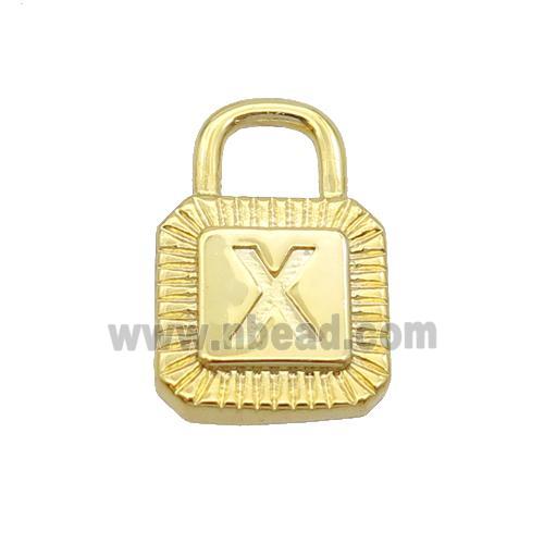 Copper Lock Pendant X-Letter Gold Plated