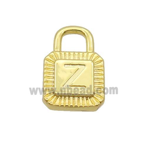 Copper Lock Pendant Z-Letter Gold Plated