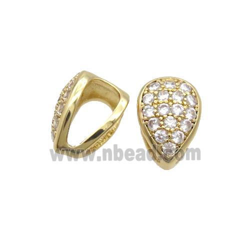 Copper Bail Pave Zircon Gold Plated